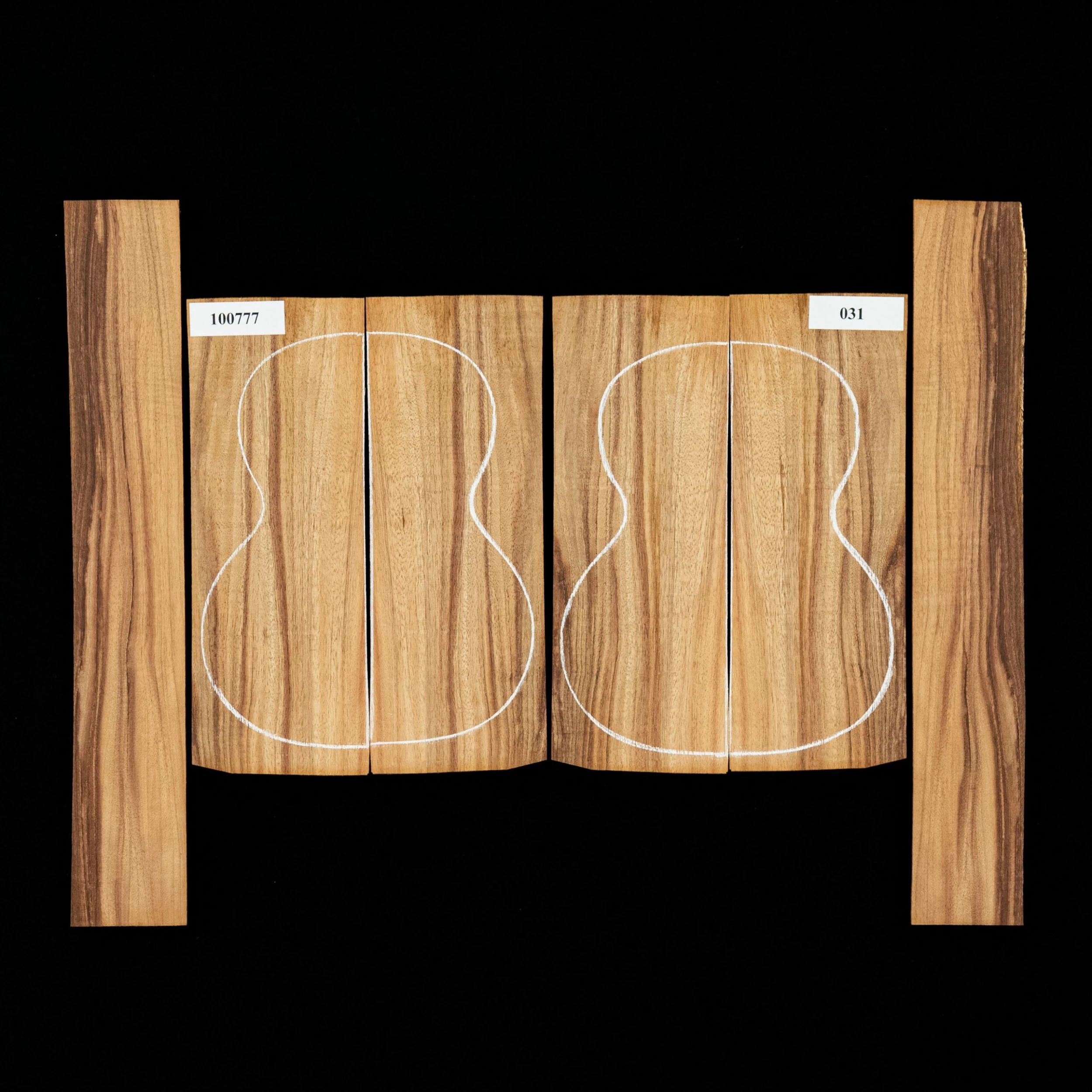Koa Top + Back + Side Set For Tenor Ukulele - 031 - StewMac
