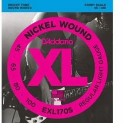 D'Addario Nickel Wound Short Scale Bass Strings - StewMac