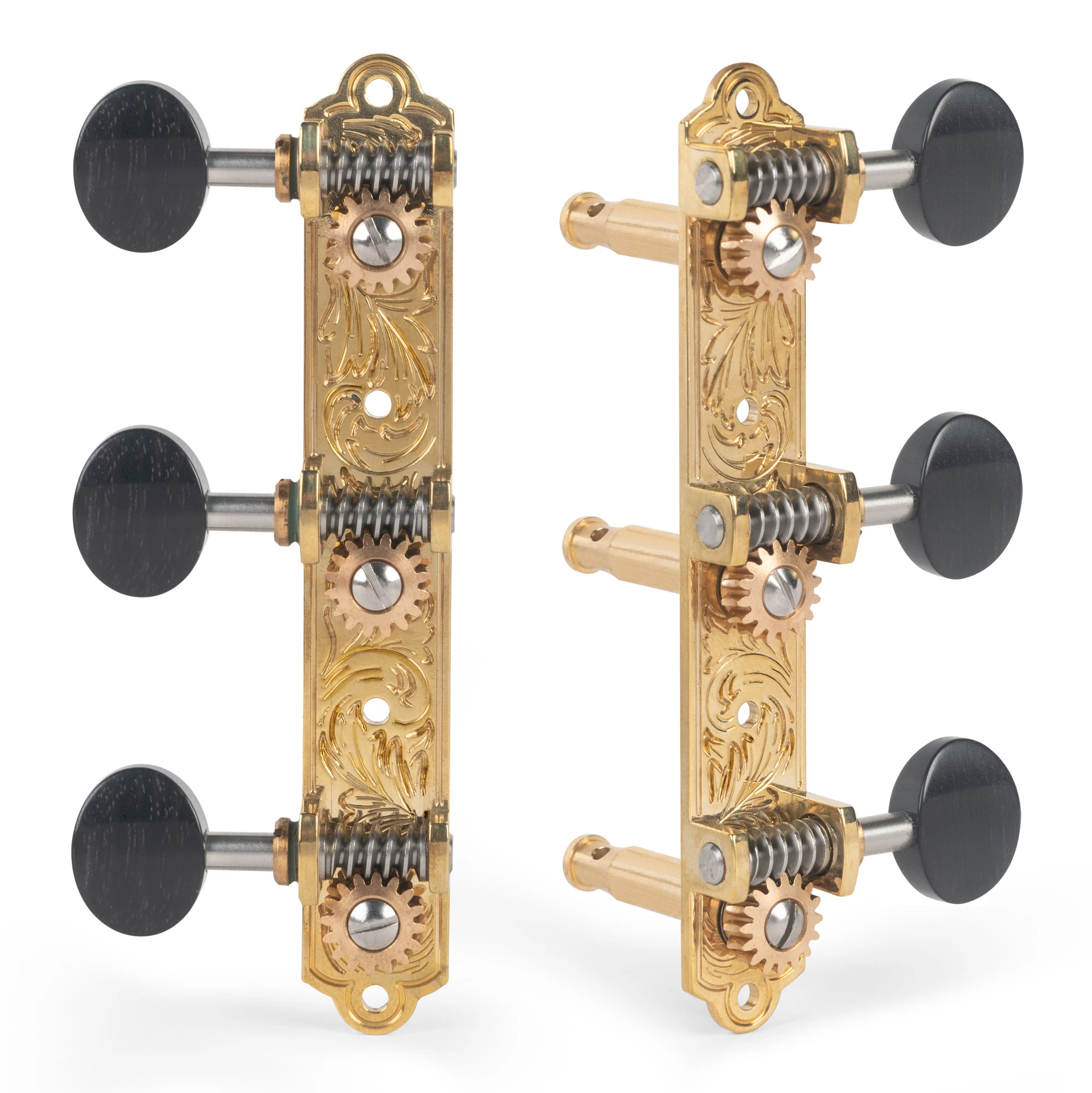 Waverly 3-On-Plate Guitar Tuners With Ebony Knobs For Solid Pegheads - StewMac - Image 3