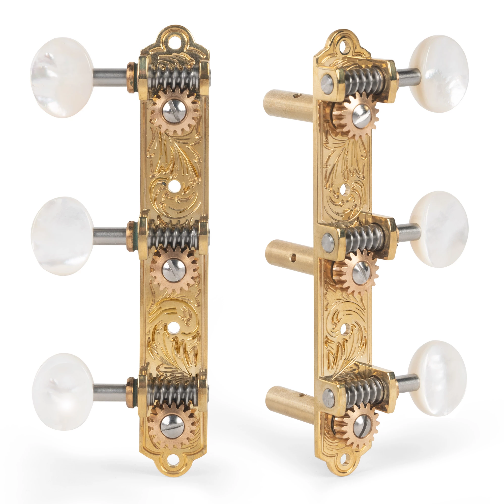 Waverly 3-On-Plate Guitar Tuners With Mother Of Pearl Knobs For Slotted Pegheads - StewMac - Image 3