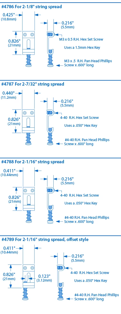 KTS Titanium Saddles For Strat - Set Of 6 - StewMac - Image 3