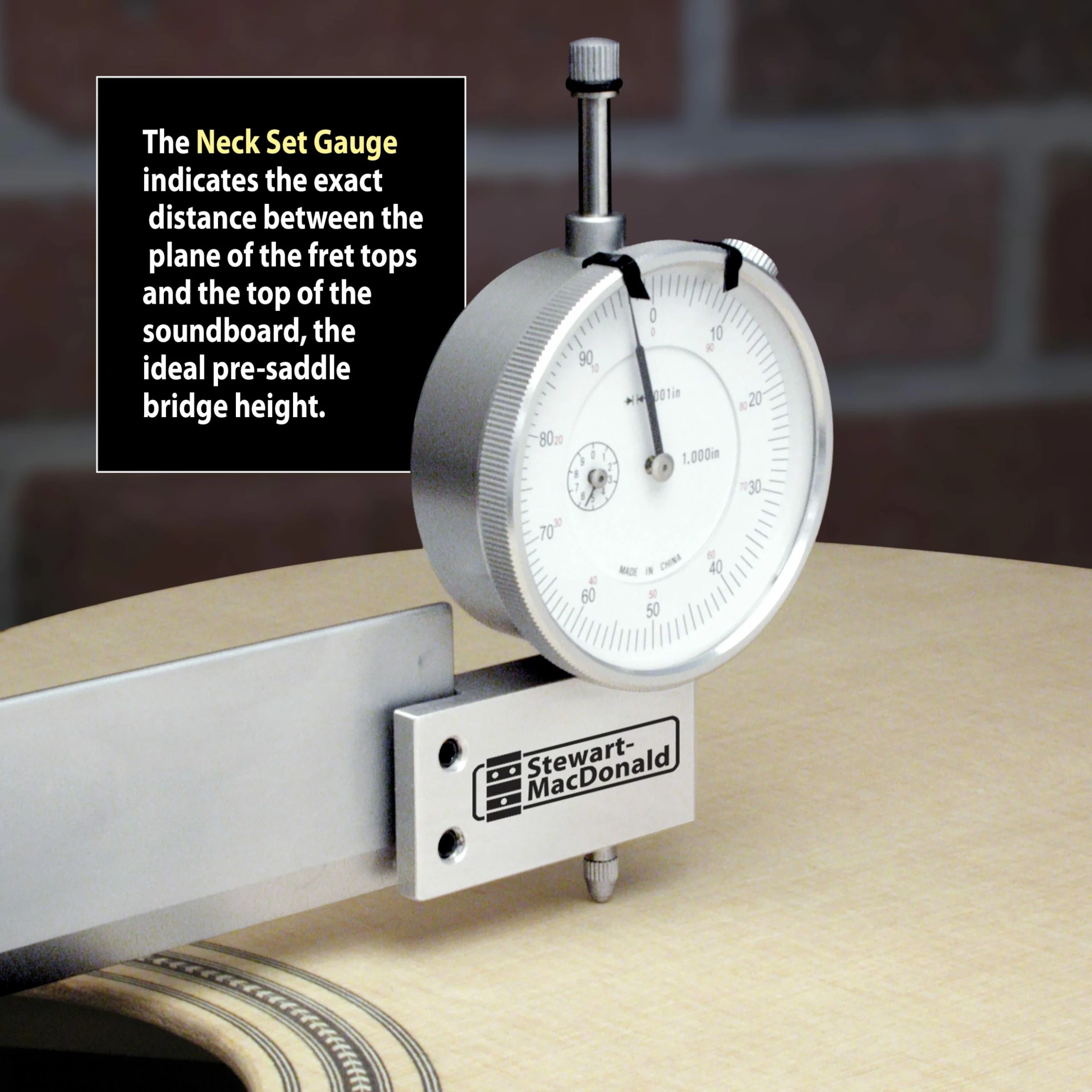 Neck Set Gauge With Straightedge - StewMac - Image 3