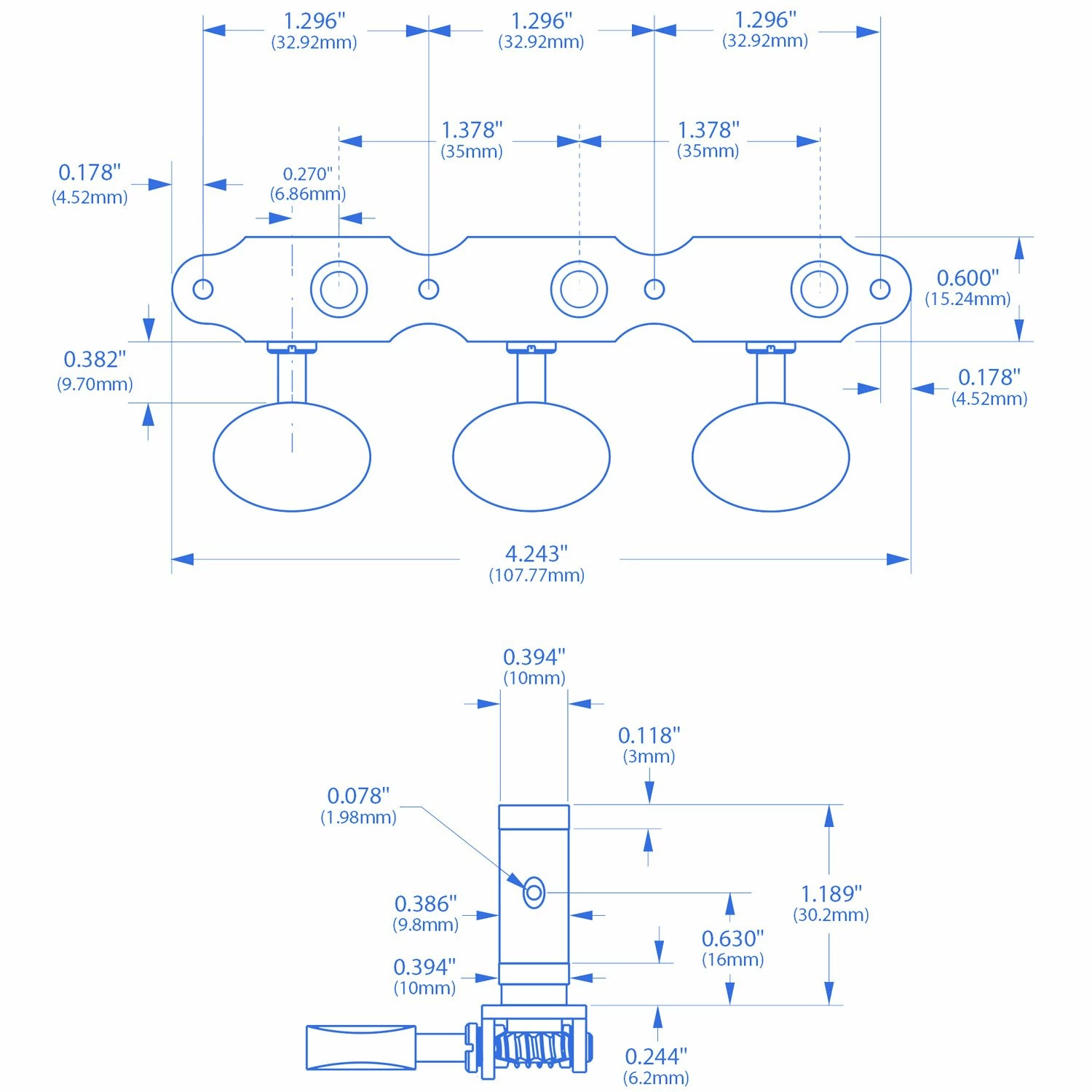 Sloane Classical Guitar Tuners With Ivoroid Knobs And Deco Baseplates - StewMac - Image 4