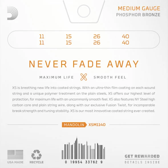 D'Addario XS Phosphor Bronze Mandolin Strings - StewMac - Image 2