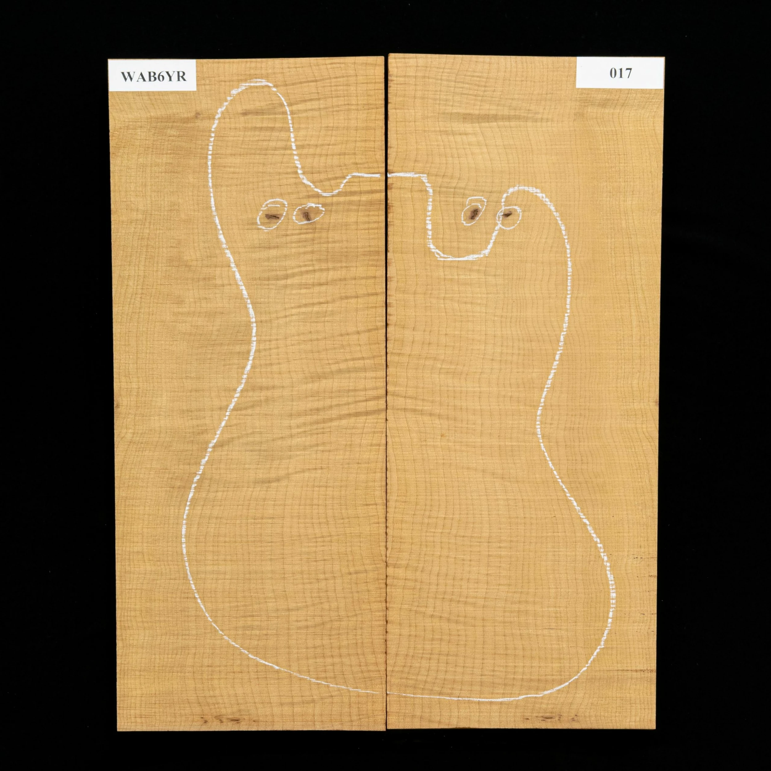 High-Flame Bigleaf Maple Torrefied Carved Top, Sanded - 017 - StewMac