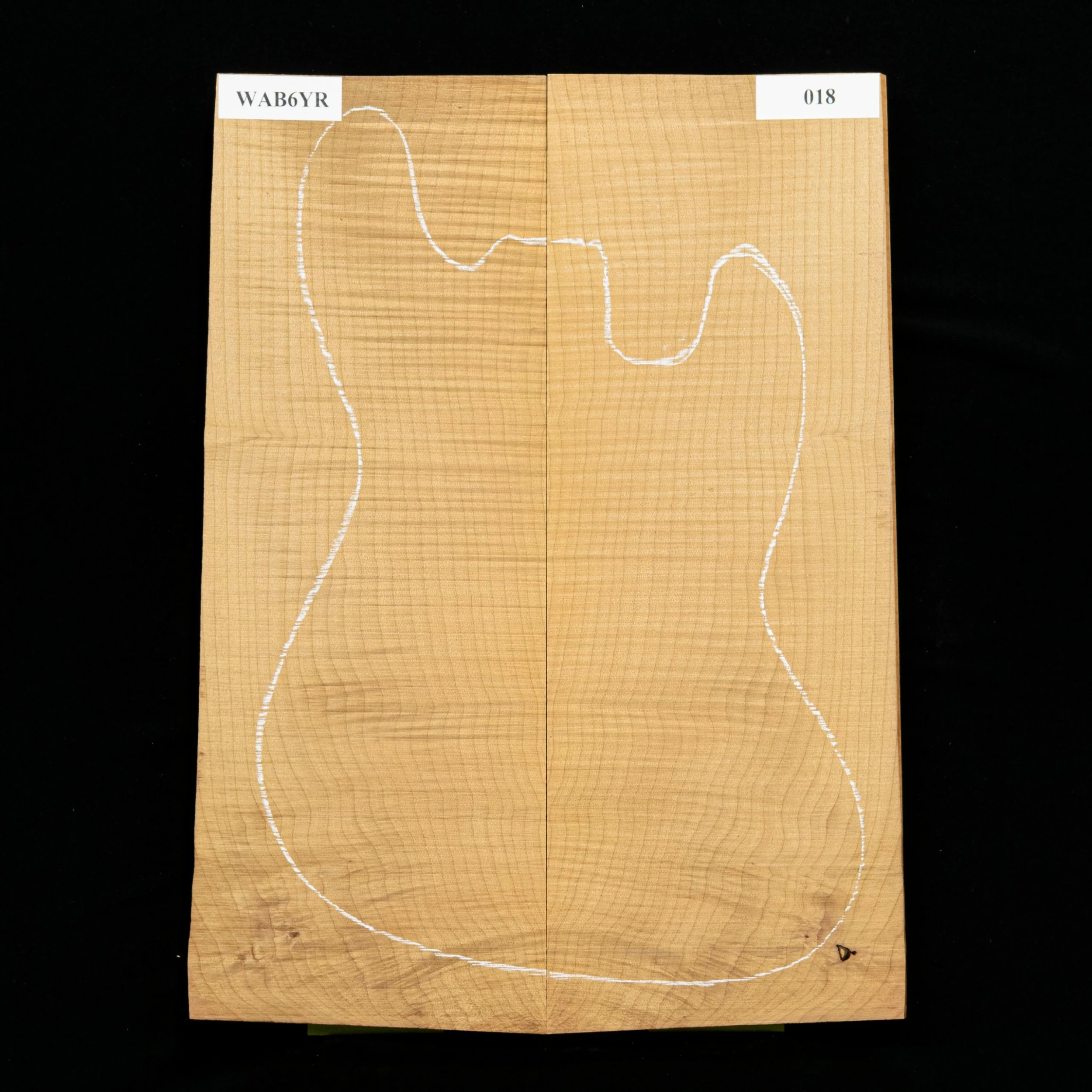 High-Flame Bigleaf Maple Torrefied Carved Top, Sanded - 018 - StewMac