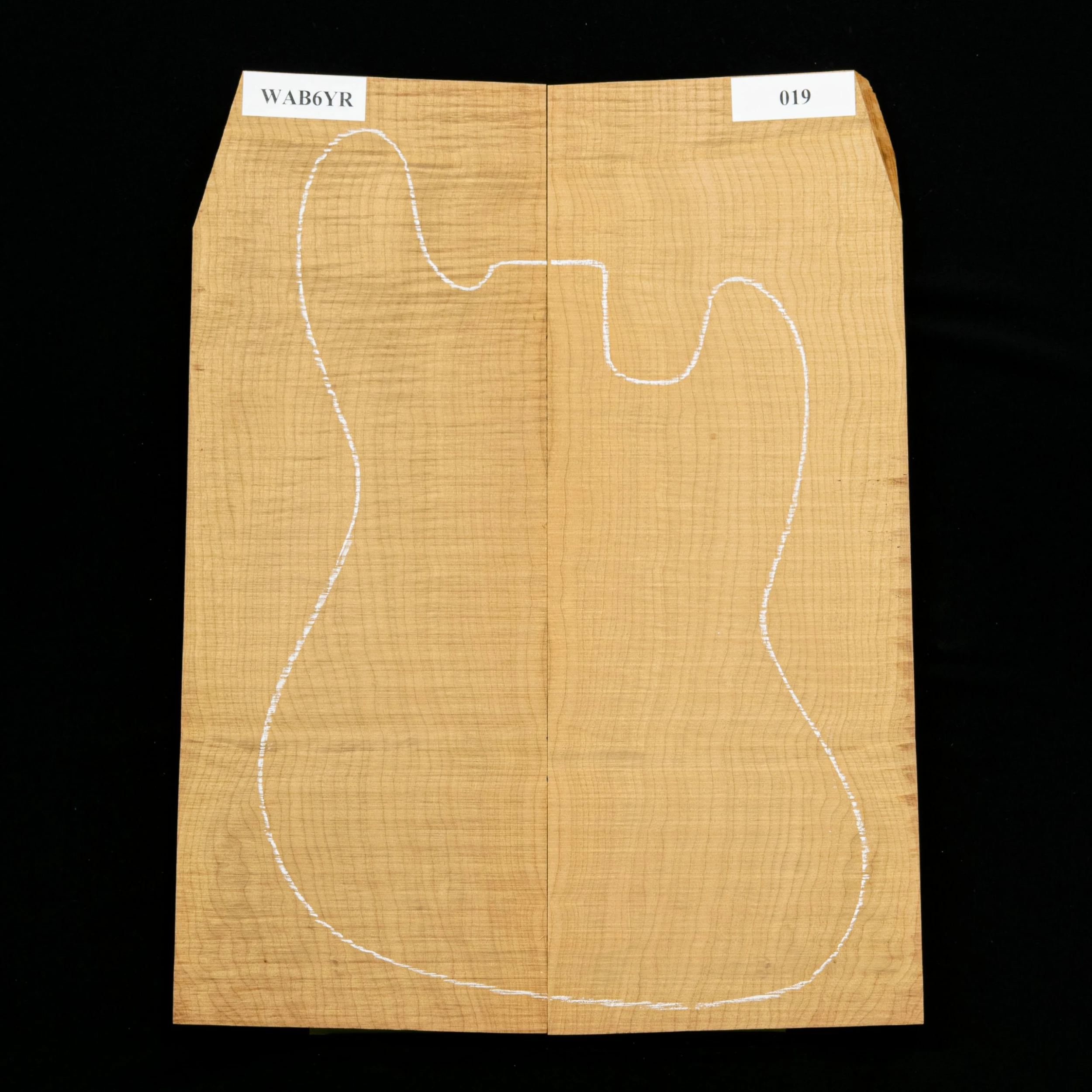 High-Flame Bigleaf Maple Torrefied Carved Top, Sanded - 019 - StewMac