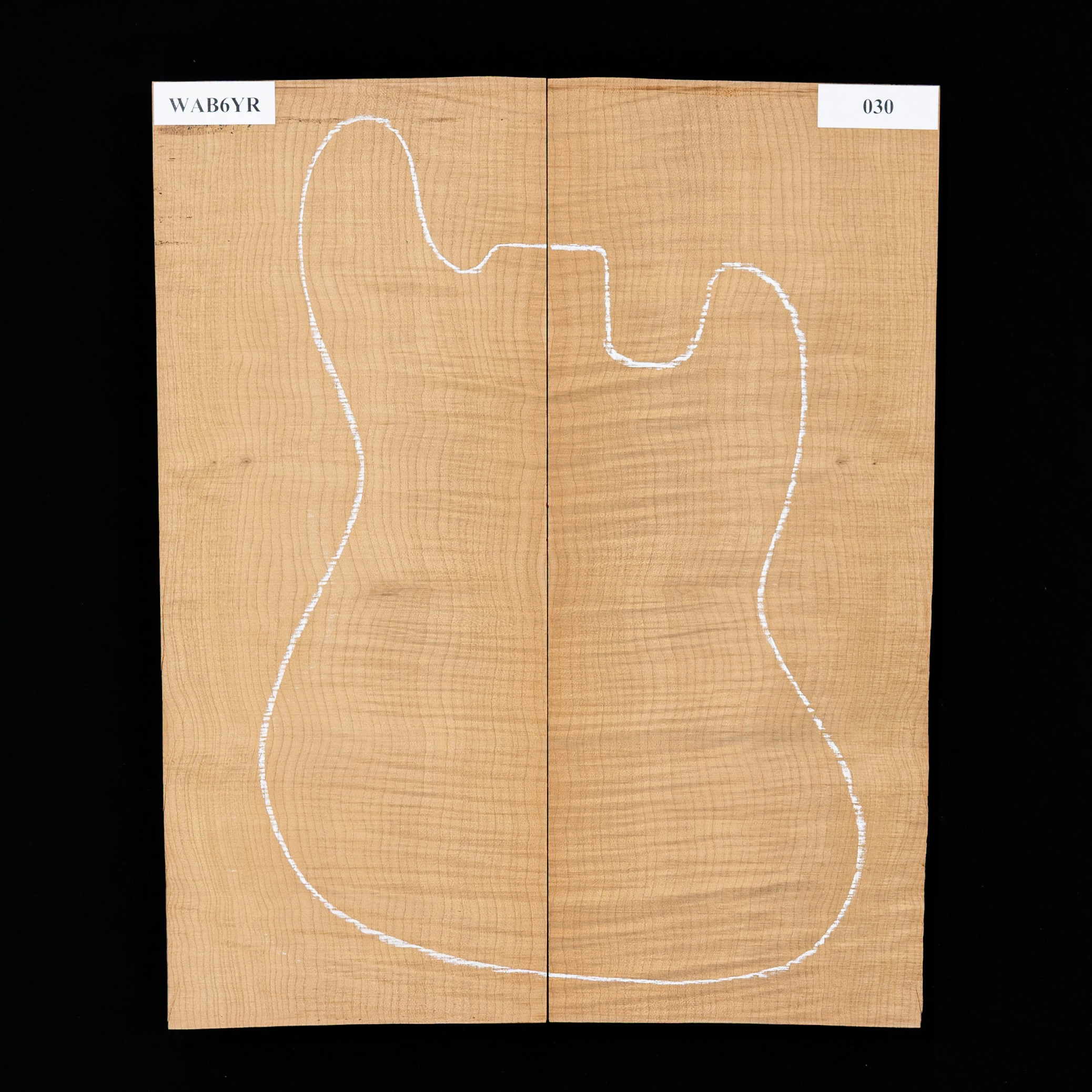 High-Flame Bigleaf Maple Torrefied Carved Top - 030 - StewMac