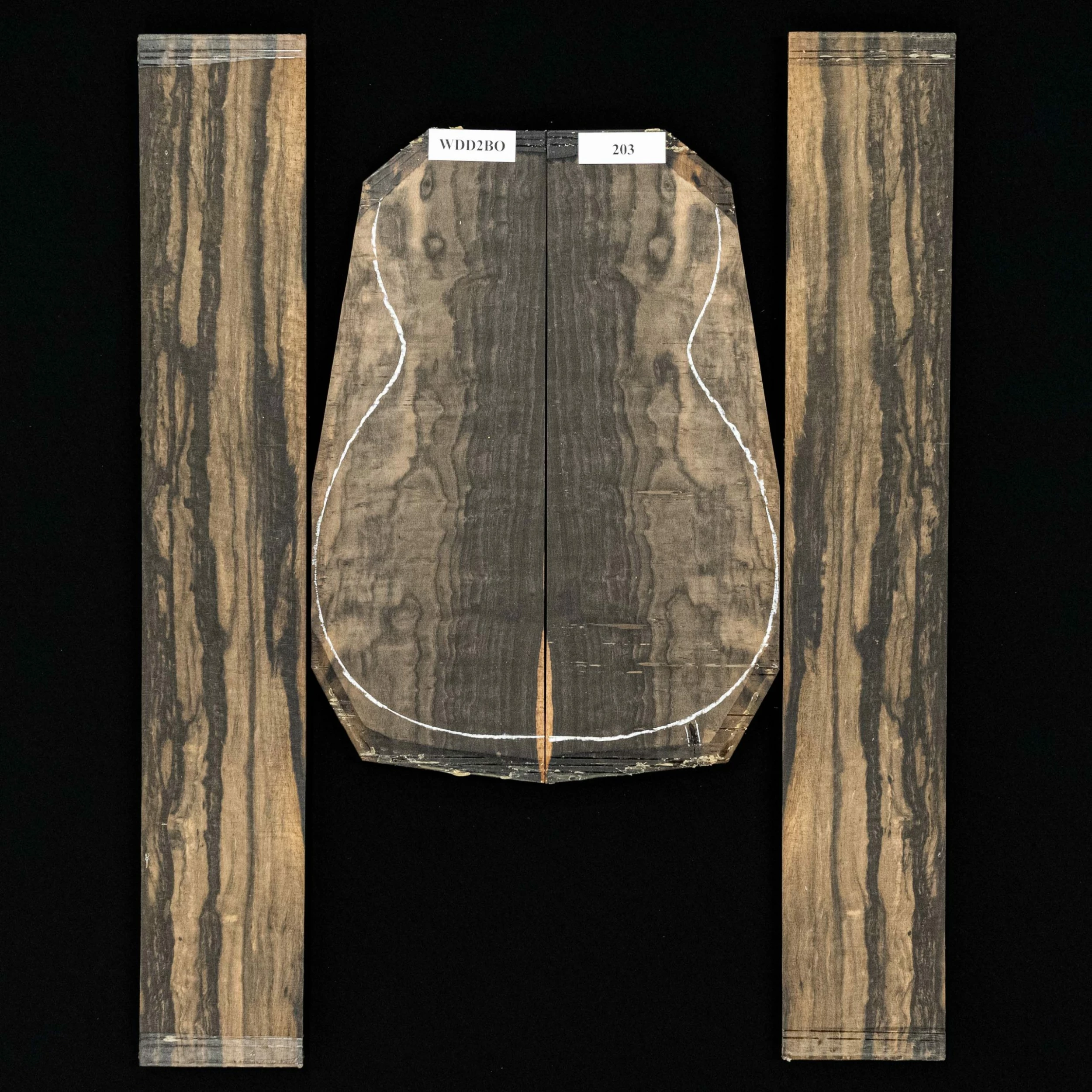 Crelicam Ebony Back + Side Set - 203 - StewMac