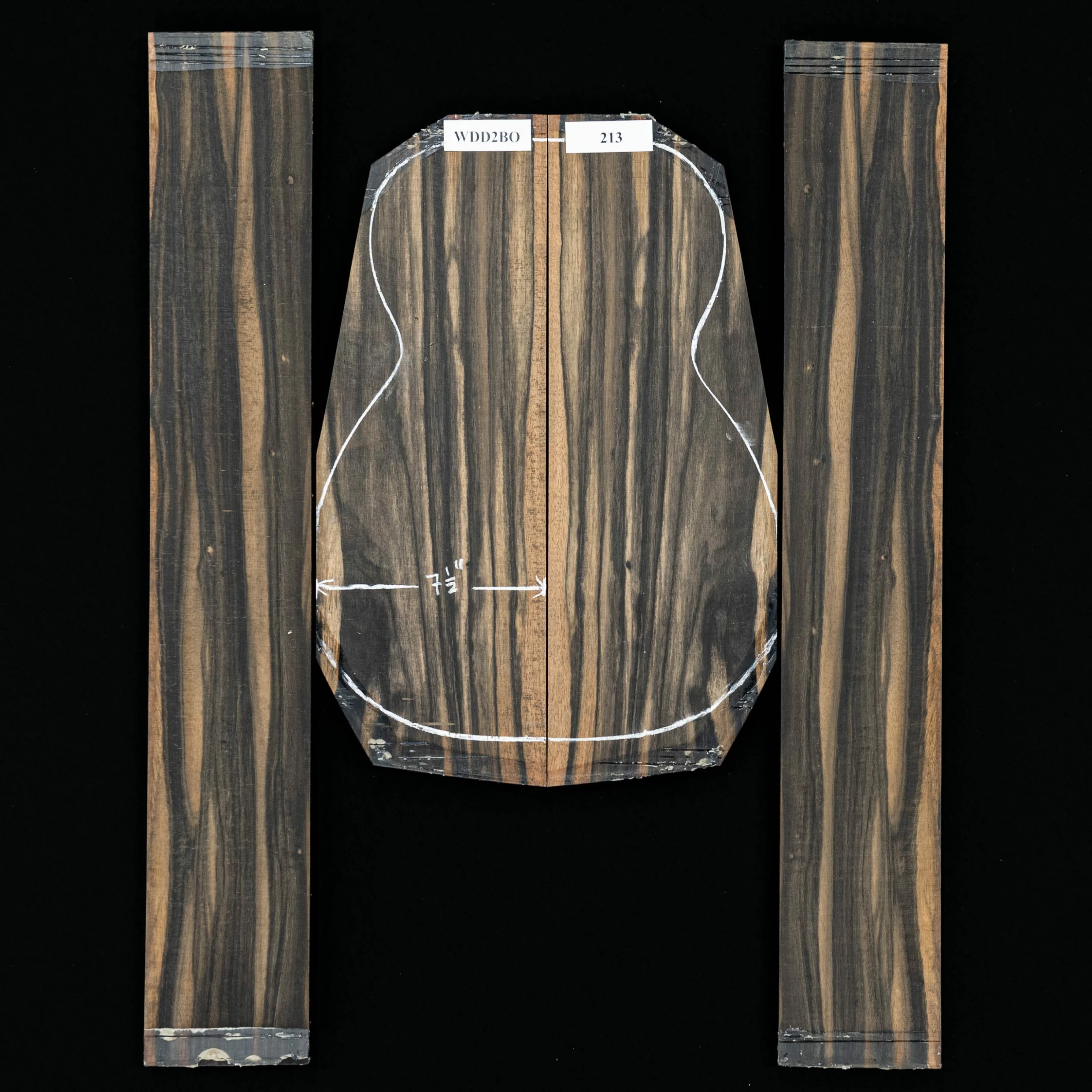 Crelicam Ebony Back + Side Set - 213 - StewMac