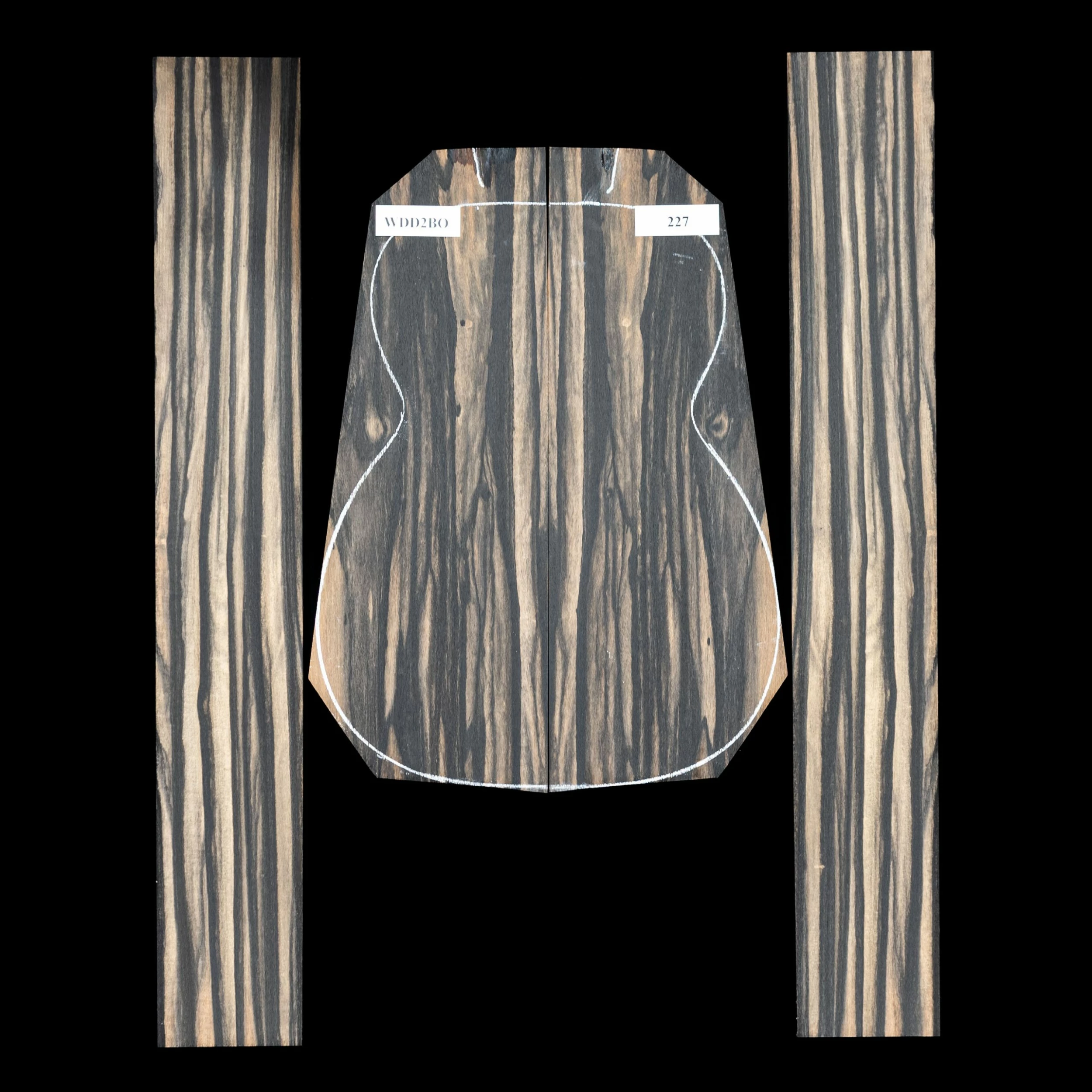 Crelicam Ebony Back + Side Set - 227 - StewMac