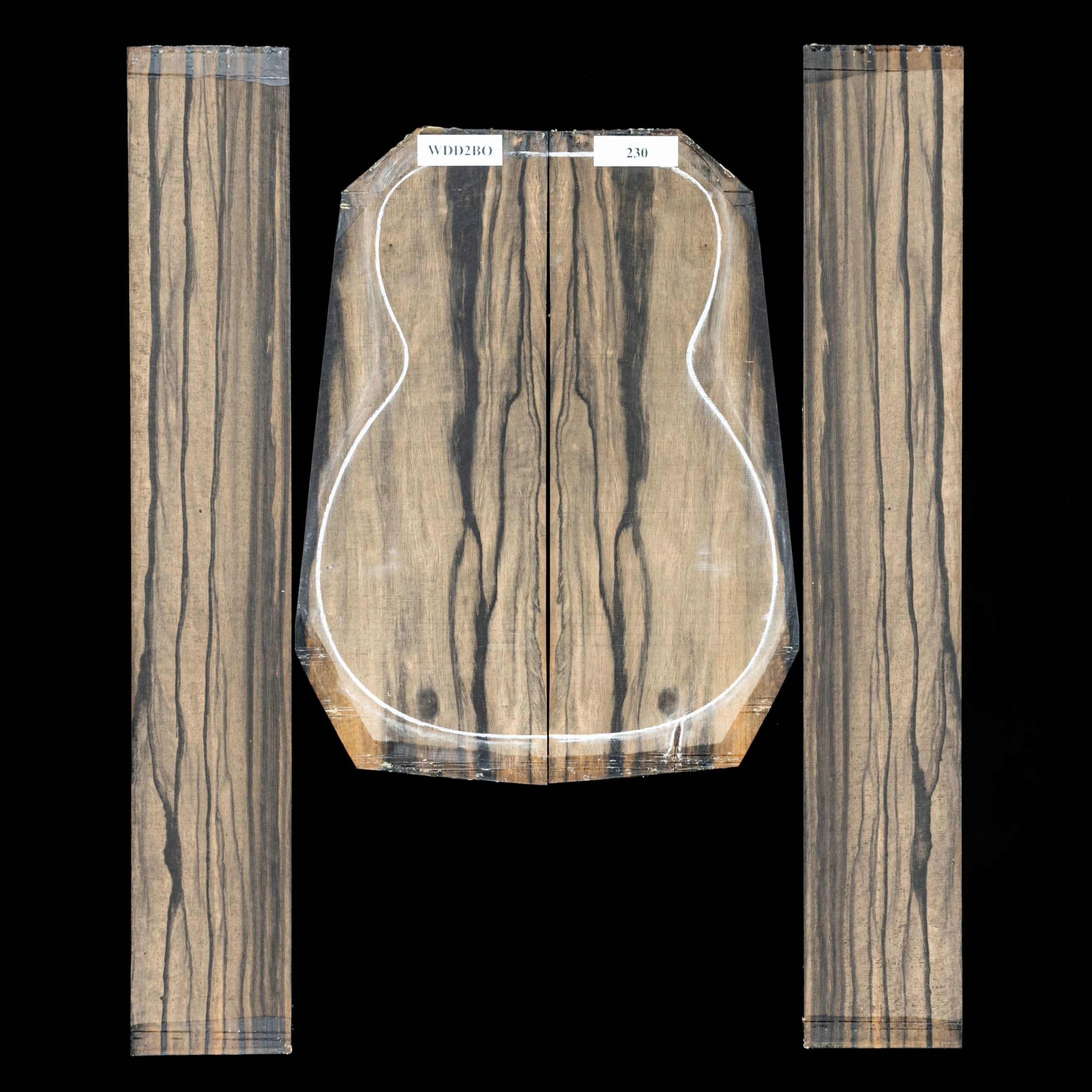 Crelicam Ebony Back + Side Set - 230 - StewMac