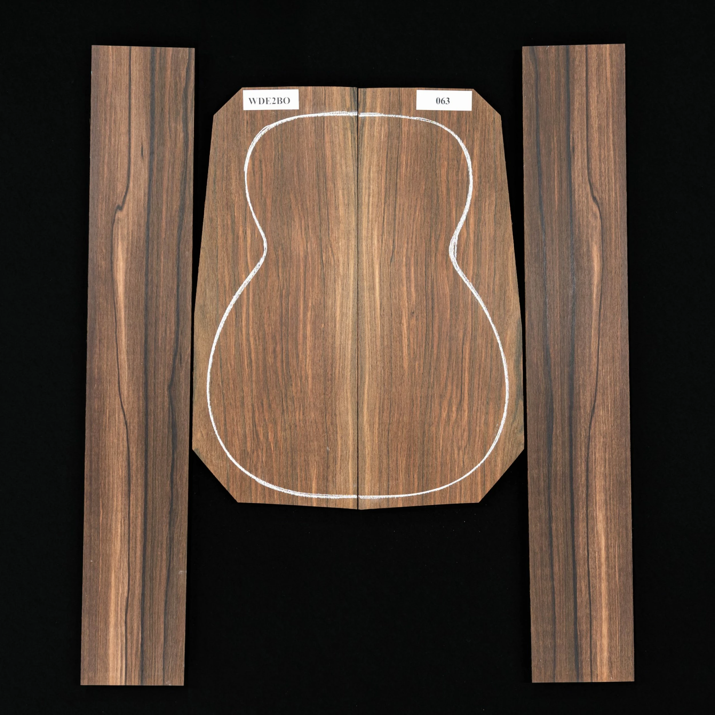 Malaysian Blackwood Back + Side Set - 063 - StewMac