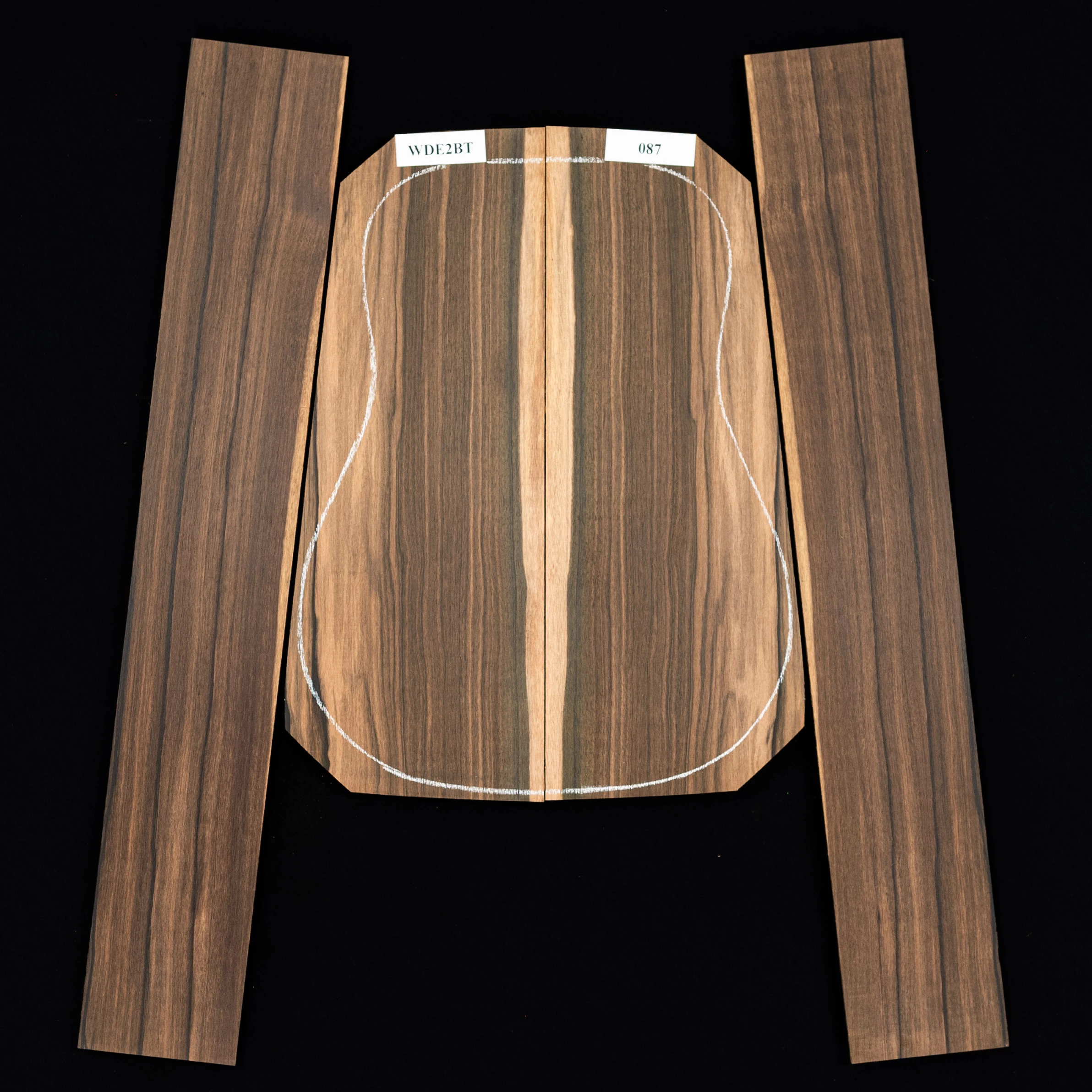 Malaysian Blackwood Back + Side Set - 087 - StewMac