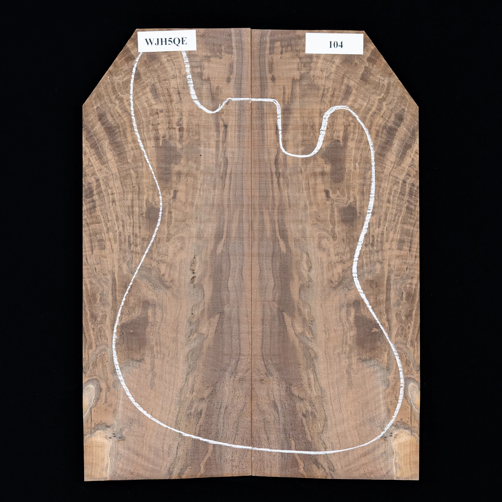 Flame Claro Walnut Laminated Top - 104 - StewMac