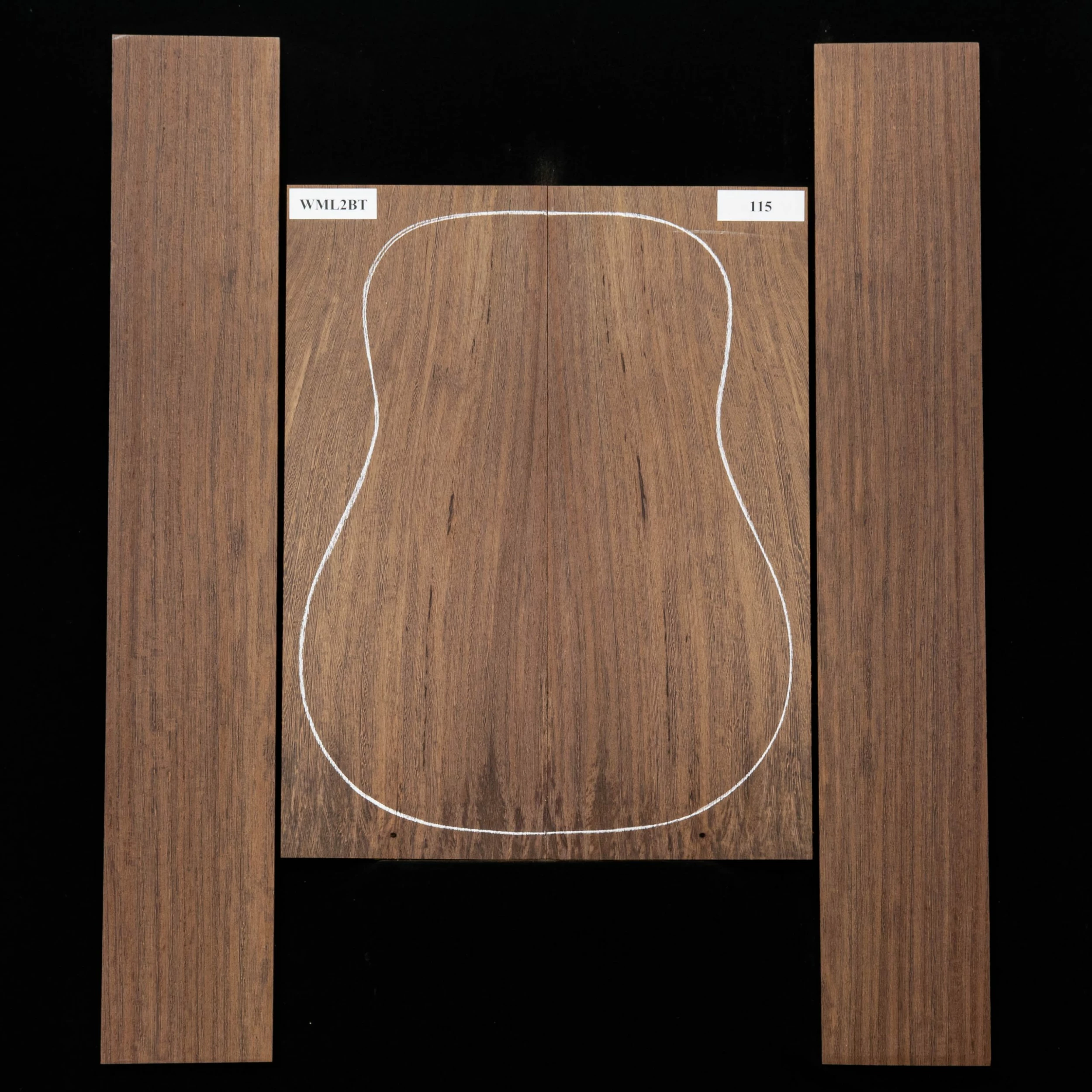 Wenge Back + Side Set, Unsanded - 115 - StewMac