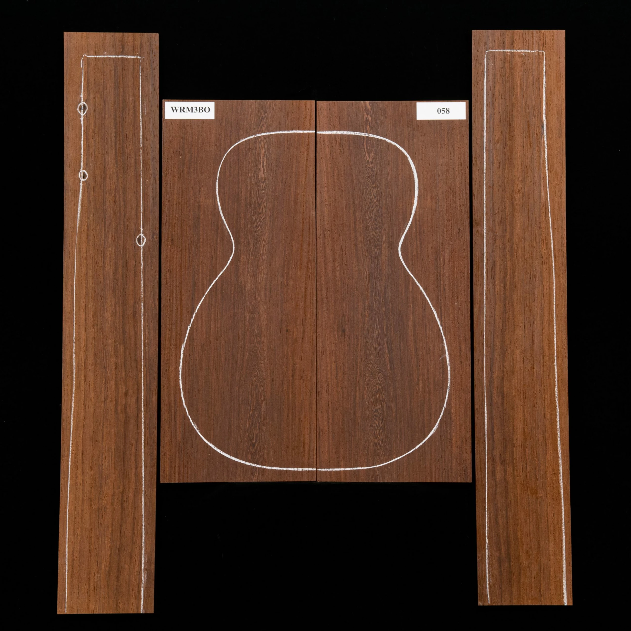 Madagascar Rosewood Back + Side Set, Unsanded - 058 - StewMac