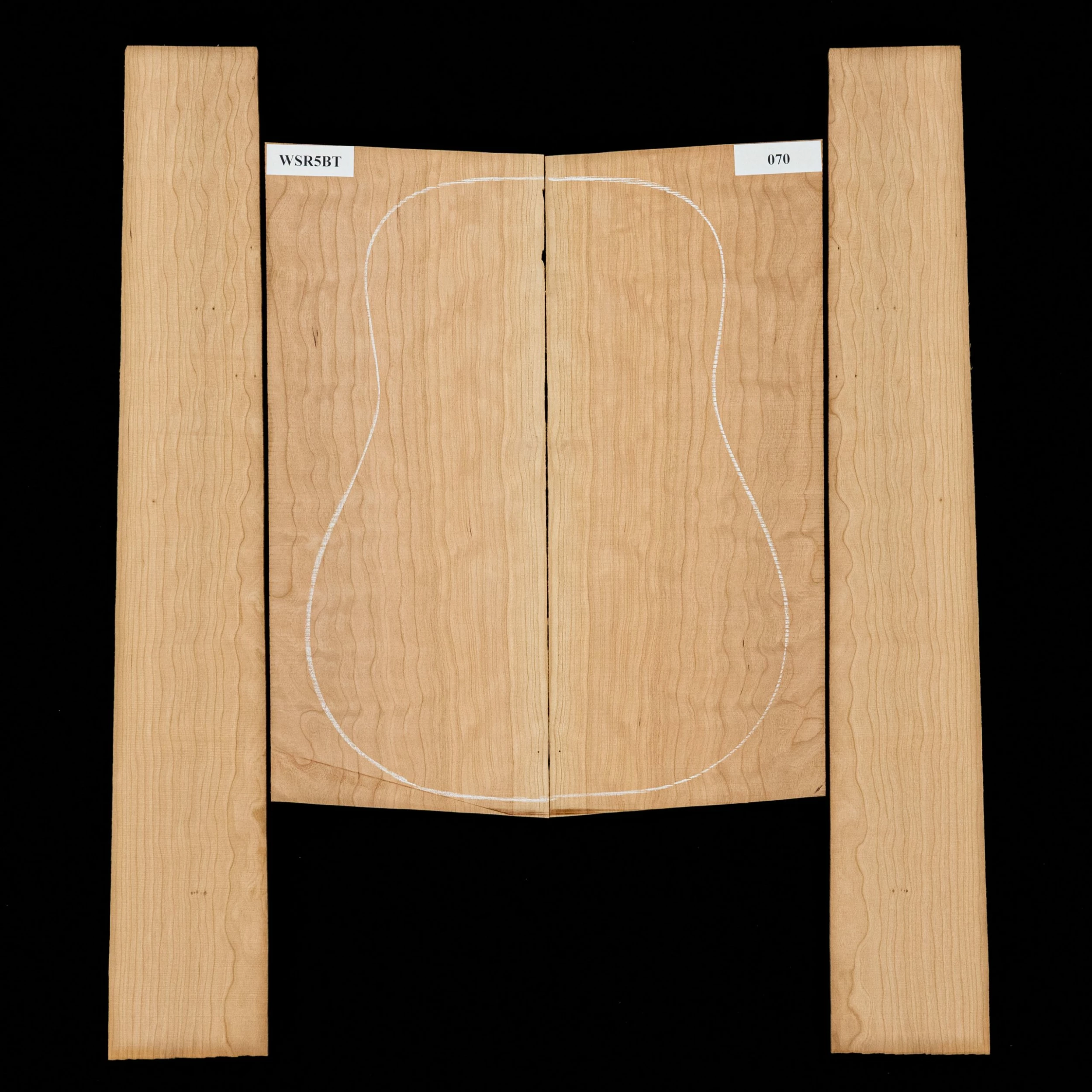 Flame American Cherry Back + Side Set - 070 - StewMac