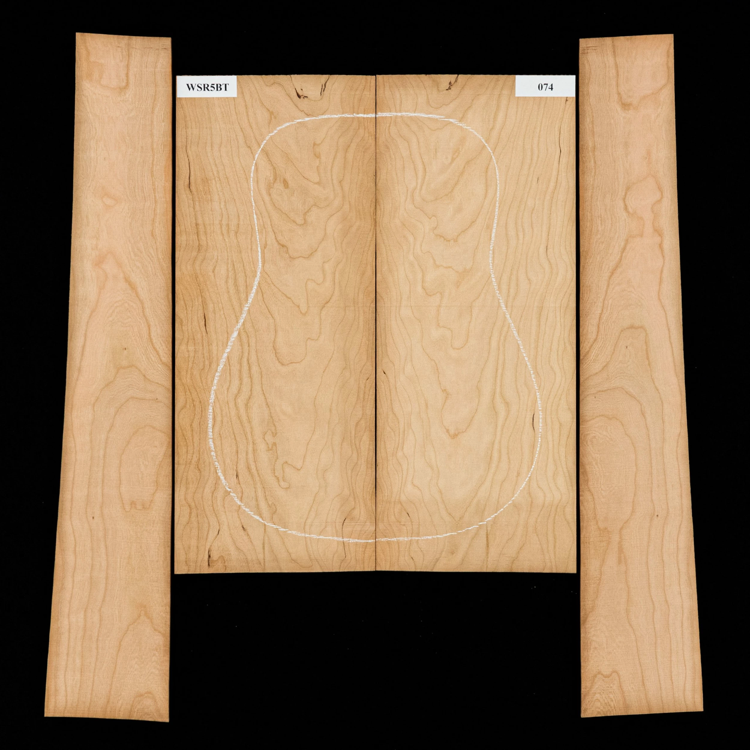 Flame American Cherry Back + Side Set - 074 - StewMac